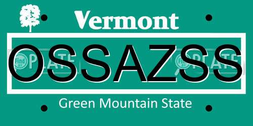 OSSAZSS Vermont License Plate