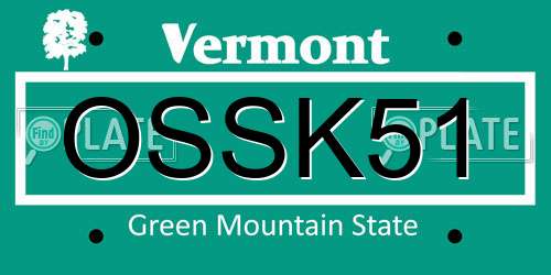OSSK51 Vermont License Plate