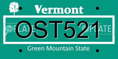 OST521 Vermont License Plate