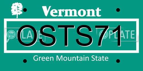 OSTS71 Vermont License Plate