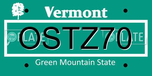 OSTZ70 Vermont License Plate