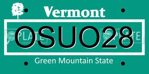 OSUO28 Vermont License Plate
