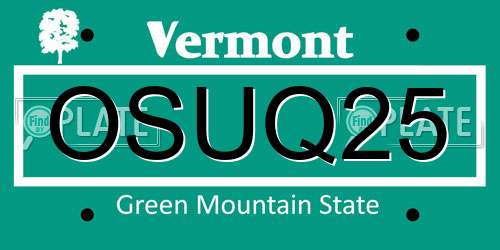 OSUQ25 Vermont License Plate