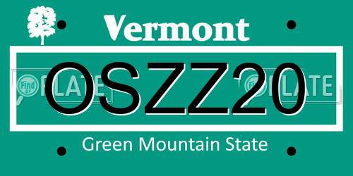 OSZZ20 Vermont License Plate