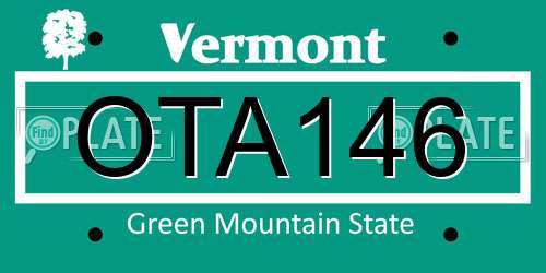 OTA146 Vermont License Plate