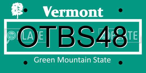 OTBS48 Vermont License Plate