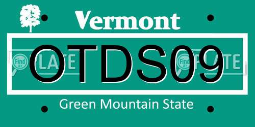 OTDS09 Vermont License Plate