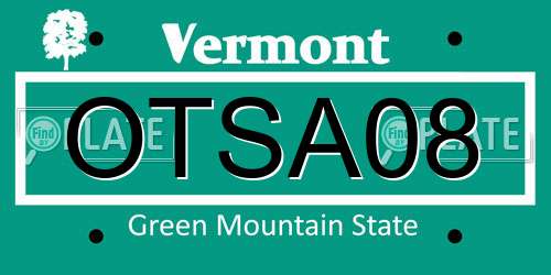 OTSA08 Vermont License Plate
