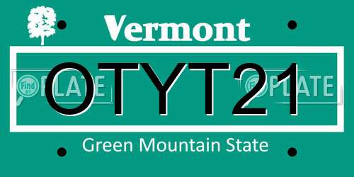 OTYT21 Vermont License Plate