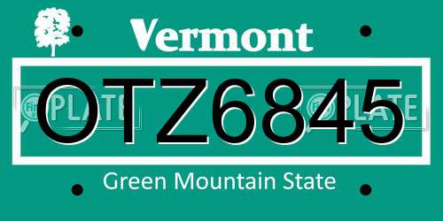 OTZ6845 Vermont License Plate