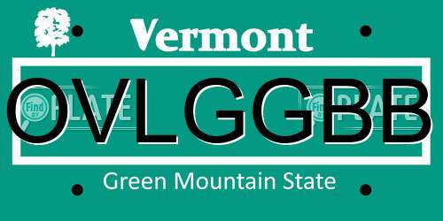 OVLGGBB Vermont License Plate
