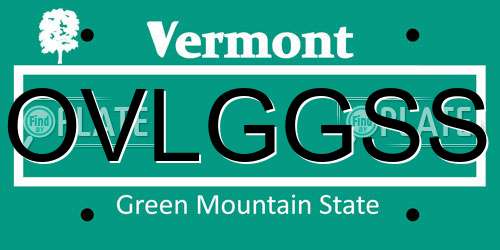 OVLGGSS Vermont License Plate