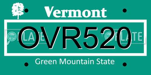 OVR520 Vermont License Plate
