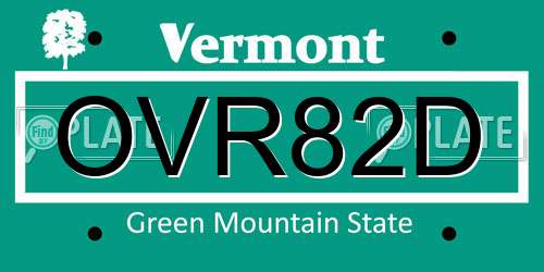 OVR82D Vermont License Plate