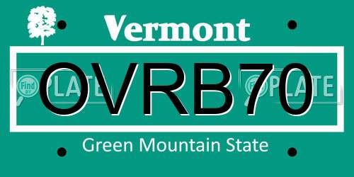 OVRB70 Vermont License Plate
