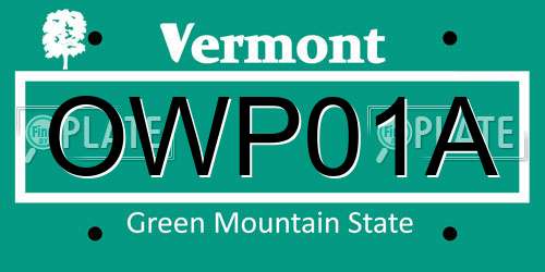 OWP01A Vermont License Plate