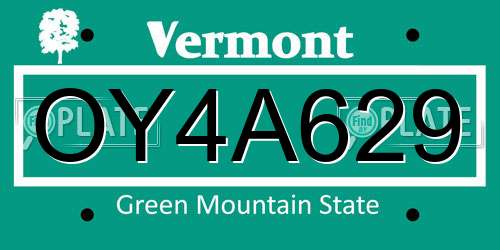 OY4A629 Vermont License Plate