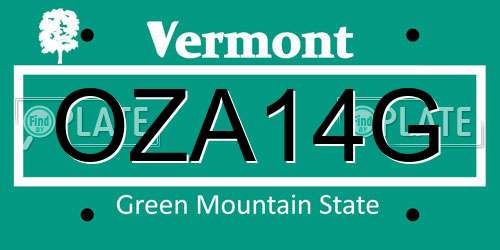 OZA14G Vermont License Plate