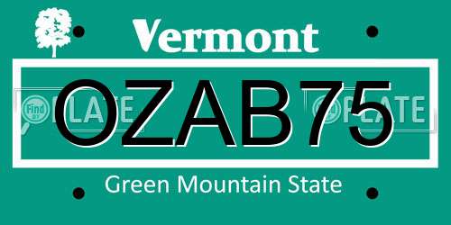 OZAB75 Vermont License Plate
