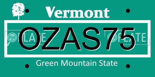 OZAS75 Vermont License Plate