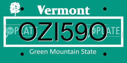 OZI59O Vermont License Plate