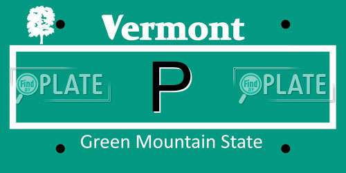 P Vermont License Plate