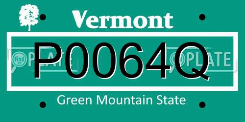 P0064Q Vermont License Plate