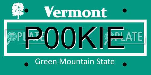 P00KIE Vermont License Plate
