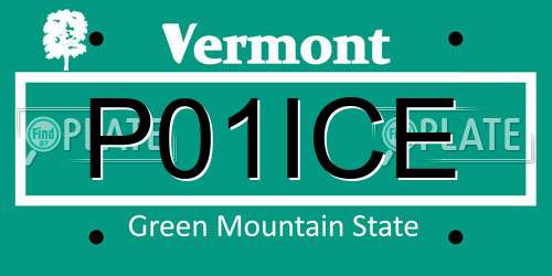 P01ICE Vermont License Plate