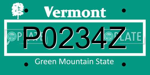 P0234Z Vermont License Plate