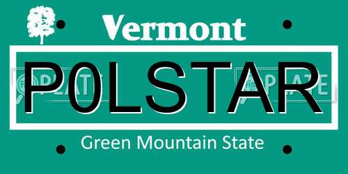 P0LSTAR Vermont License Plate