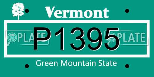 P1395 Vermont License Plate