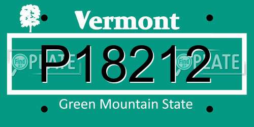 P18212 Vermont License Plate