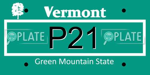 P21 Vermont License Plate