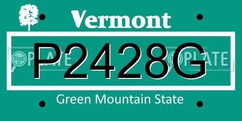 P2428G Vermont License Plate