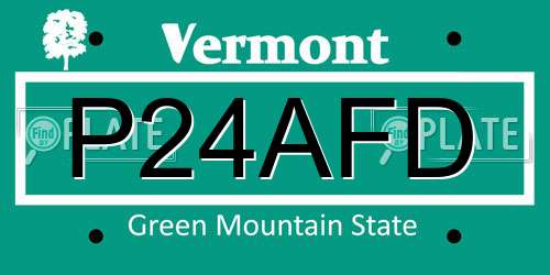 P24AFD Vermont License Plate
