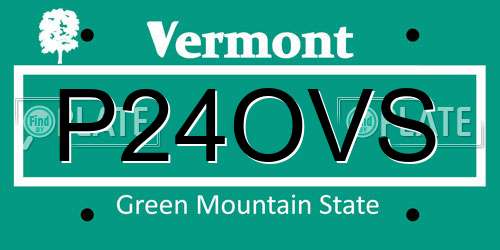 P24OVS Vermont License Plate