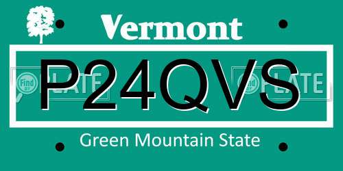 P24QVS Vermont License Plate