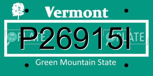 P26915I Vermont License Plate