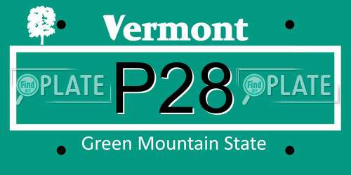 P28 Vermont License Plate