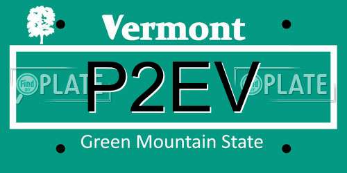 P2EV Vermont License Plate