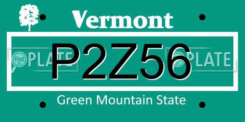 P2Z56 Vermont License Plate