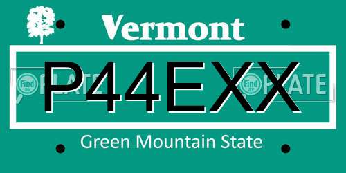 P44EXX Vermont License Plate