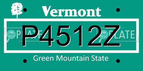 P4512Z Vermont License Plate