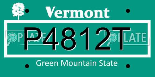 P4812T Vermont License Plate