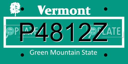 P4812Z Vermont License Plate