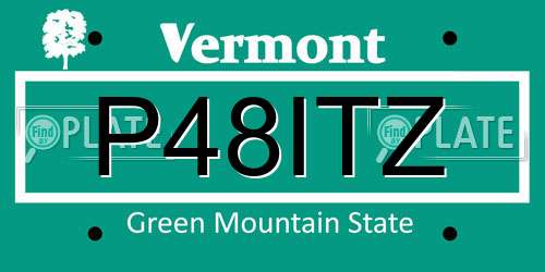 P48ITZ Vermont License Plate