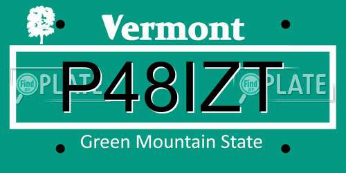 P48IZT Vermont License Plate