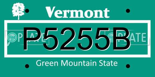 P5255B Vermont License Plate
