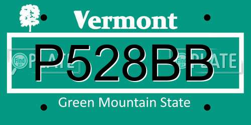 P528BB Vermont License Plate